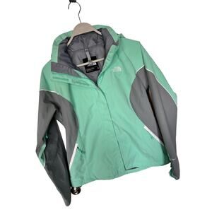 The North Face Women's Hyvent Hooded Waterproof Jacket Green Gray Size Medium‎